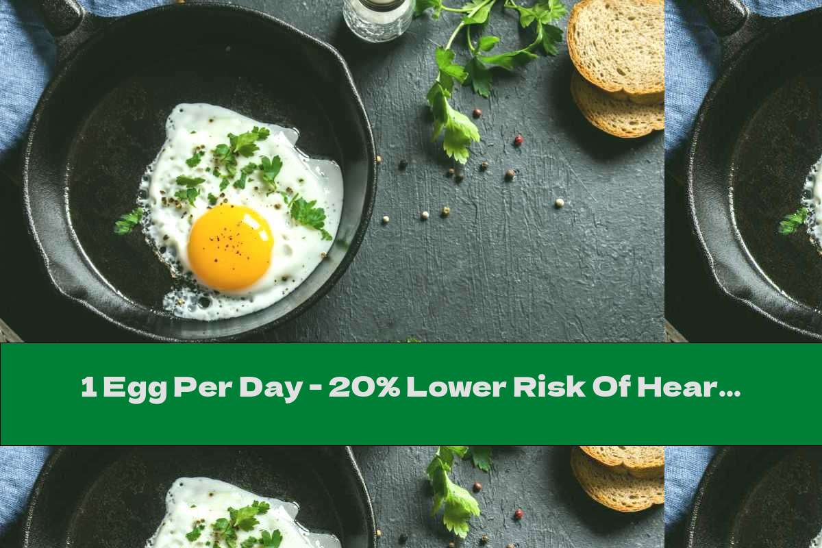 1 Egg Per Day - 20% Lower Risk Of Heart Problems
