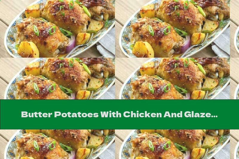 Butter Potatoes With Chicken And Glaze Of Honey, Curry And Sesame Seeds