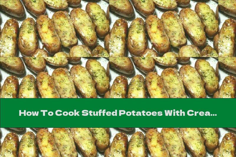 How To Cook Stuffed Potatoes With Cream-mushroom Filling, Baked With Yellow Cheese - Recipe