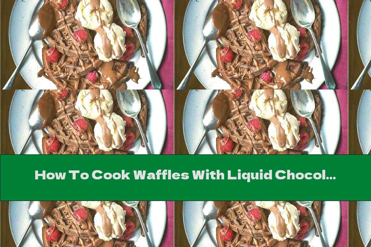 How To Cook Waffles With Liquid Chocolate, Raspberries And Ice Cream - Recipe