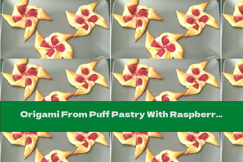 Origami From Puff Pastry With Raspberries And Milk Cream