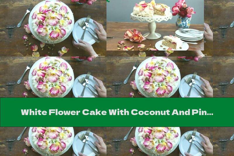 White Flower Cake With Coconut And Pink Jam